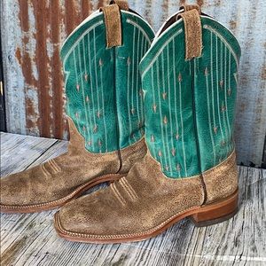 JUSTIN - green/brown cowboy boot